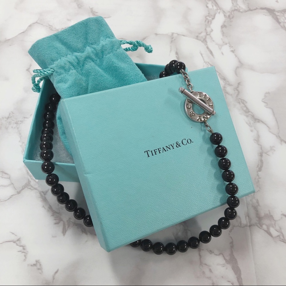TIFFANY & CO Black Oynx Toggle Necklace